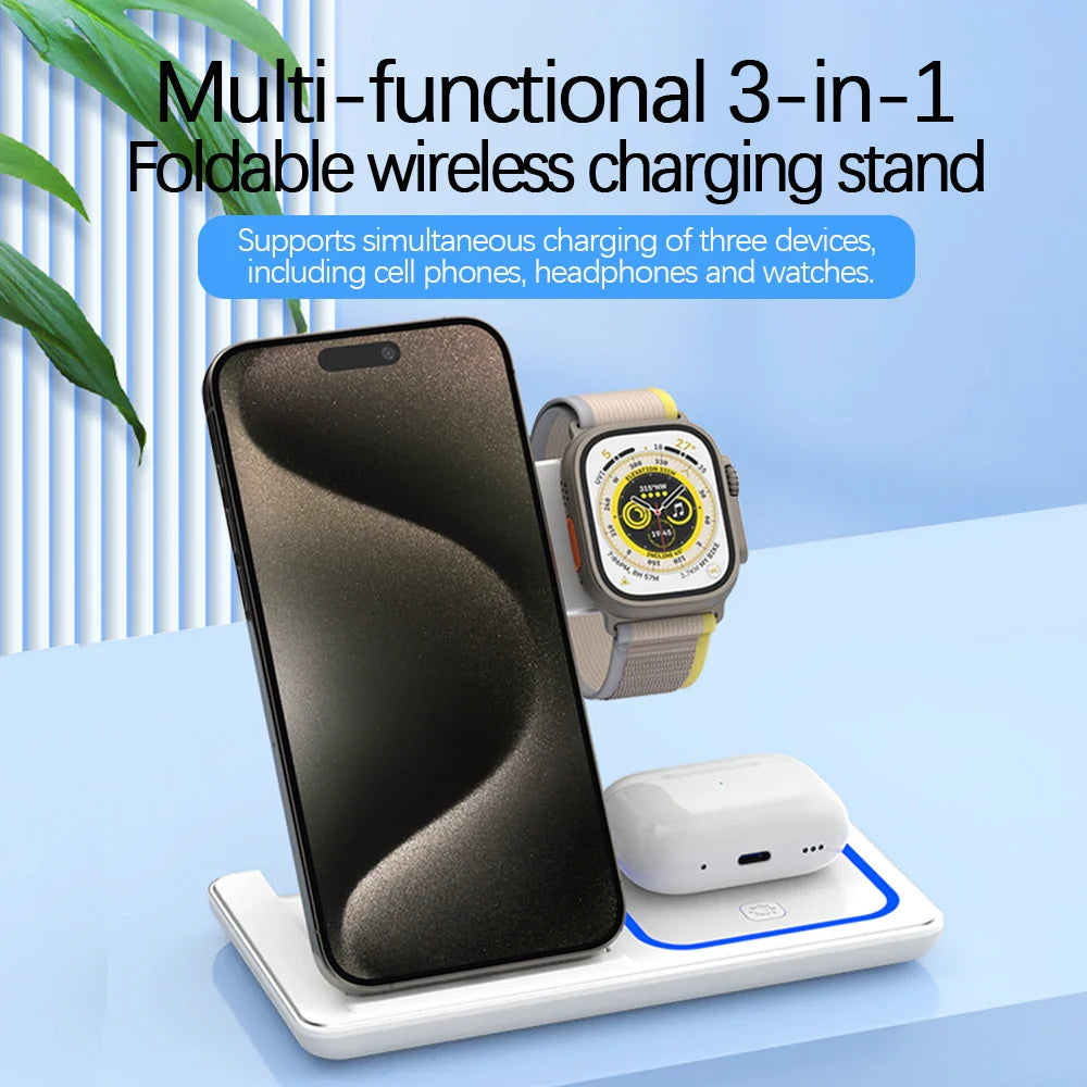 LED Fast Wireless Charging Station