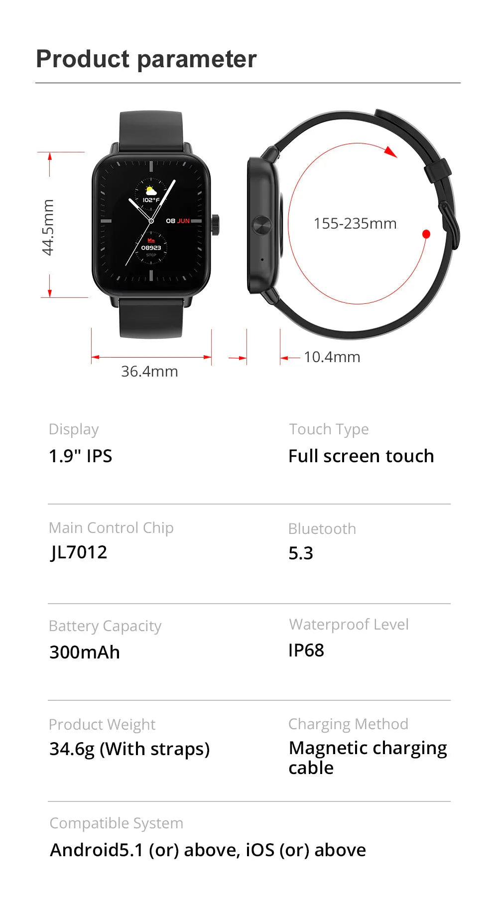 P71 Smartwatch Calls | Health | Waterproof | Alerts | Assistant