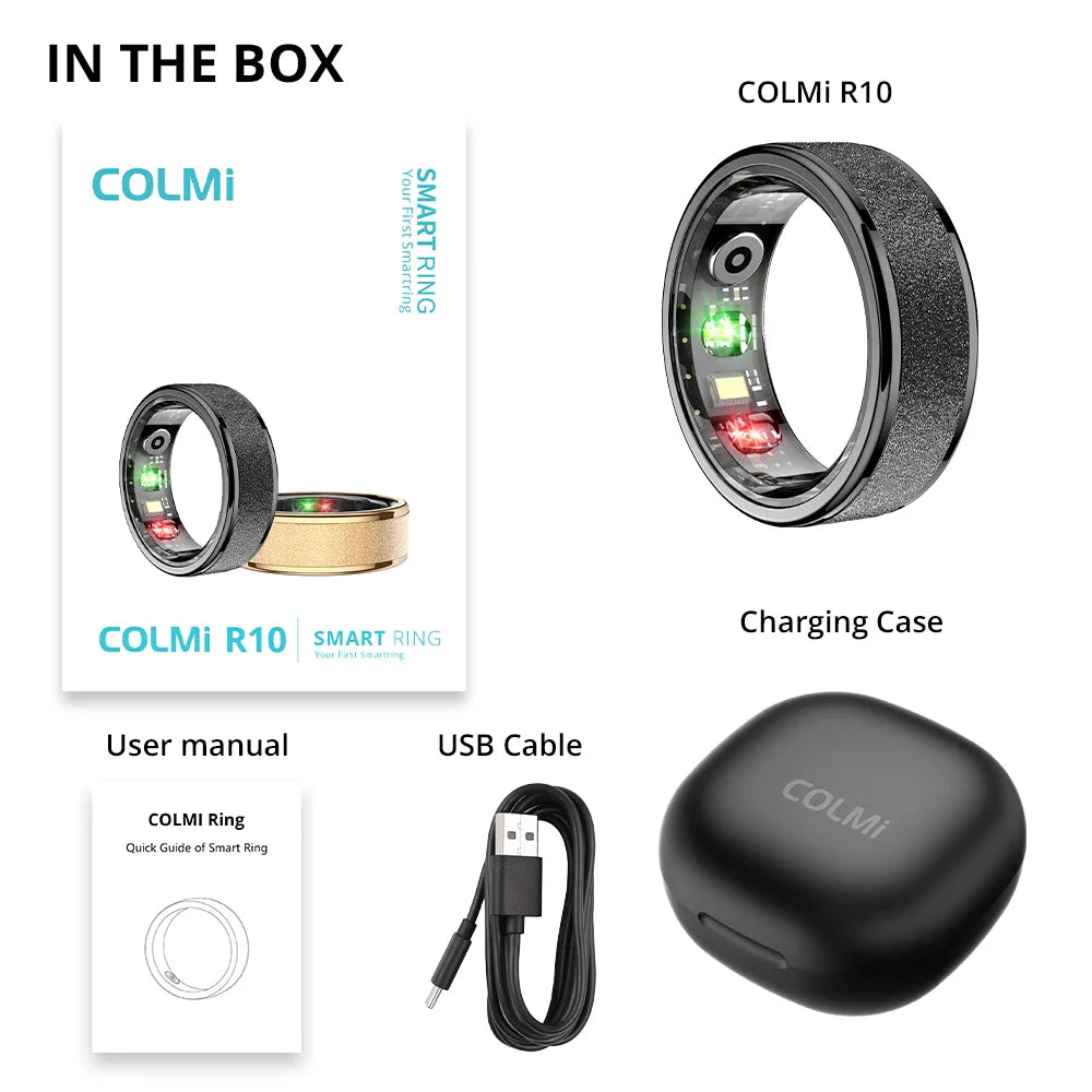 COLMI R10 Smart Ring with Charging Case for Men Women